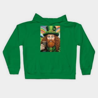 Folk Art Leprechaun Kids Hoodie